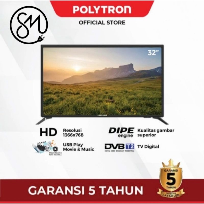 TV POLYTRON 32 INCH DIGITAL TV 32INCH POLYTRON LED TV - 32V1753