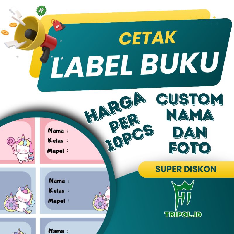 

cetak label buku pelajaran custom