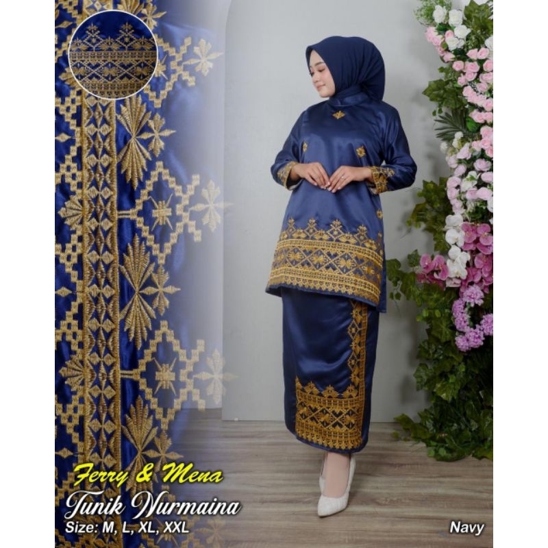 New Setelan Baju Kurung Bordir - Baju Kurung Moderen - Kebaya Moderen - Baju Kurung Melayu - Tunik K