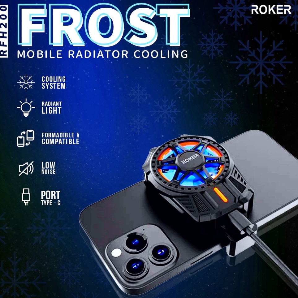 KODE X52D Roker Frost RPH2 Fancooler Pendingin HP Radiator Gaming Cooler For Mobile Phone