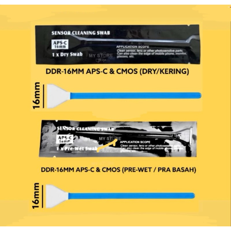 Pembersih Sensor Cleaning Swab Camera APS-C 16mm Swabs Dry & Pre-Wet Apsc Mirrorless Kamera Camera D