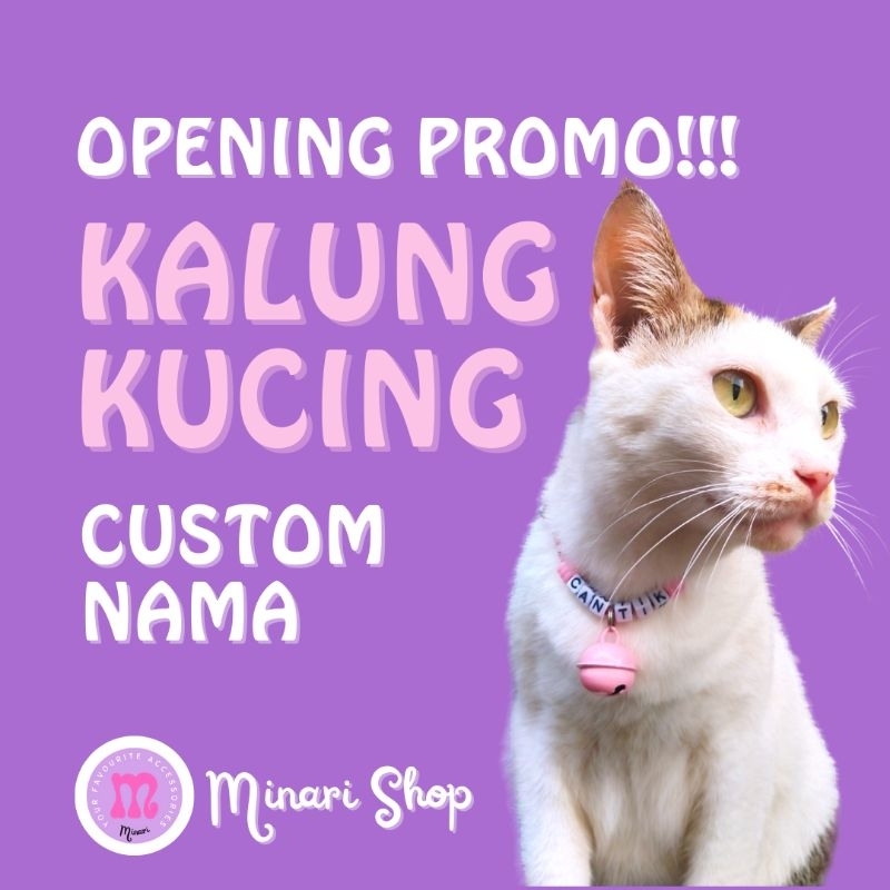 Kalung Kucing Tali Prusik Custom Nama
