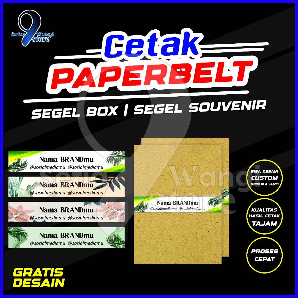 

Paper Belt Label Segel Box Packaging Sleeve Custom Desain