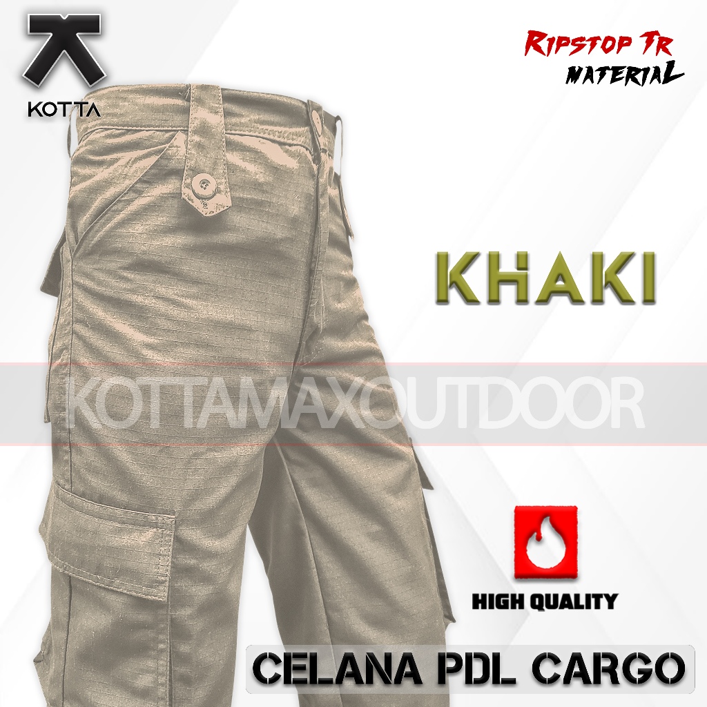 CELANA PDL KHAKI PANJANG CARGO LAPANGAN KHEKI CREAM KREM KERJA RIPSTOP PRIA WANITA