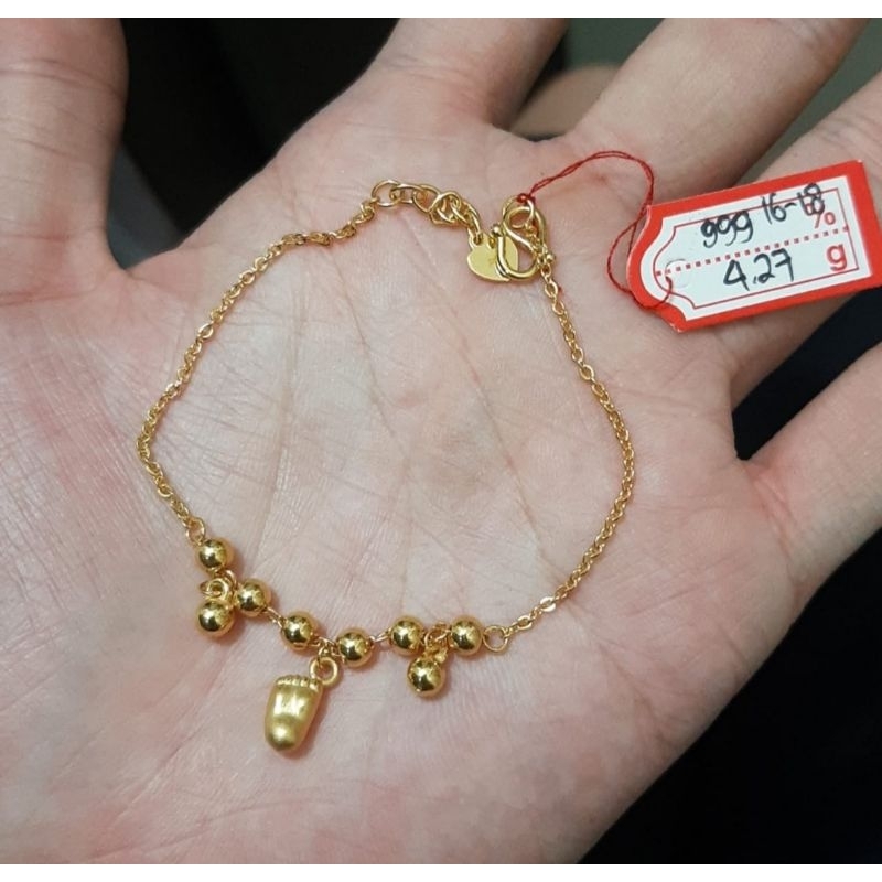 Gelang rantai emas 24k kaki bayi