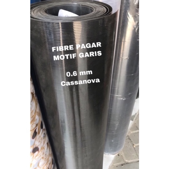 FG2 PLASTIK PAGAR Hitam Putih Motif GARIS Tinggi 1 mtr Plastik Penutup Pagar Fibre pagar