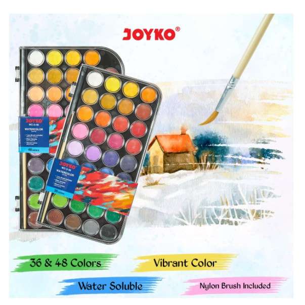 

PROMO SPESIAL Watercolor Set Cat Air WC3 48 Warna Joyko