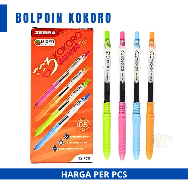 

(1 pcs) Bolpen Gel Kokoro Zebra