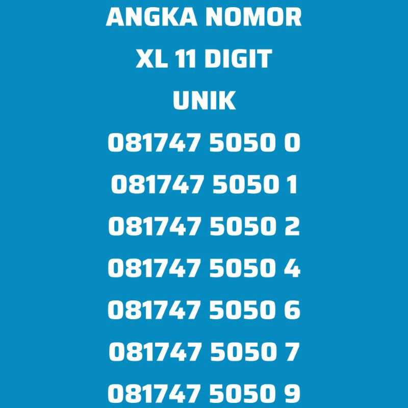 Kartu Nomor XL 11 Digit Unik Kartu perdana XL segel