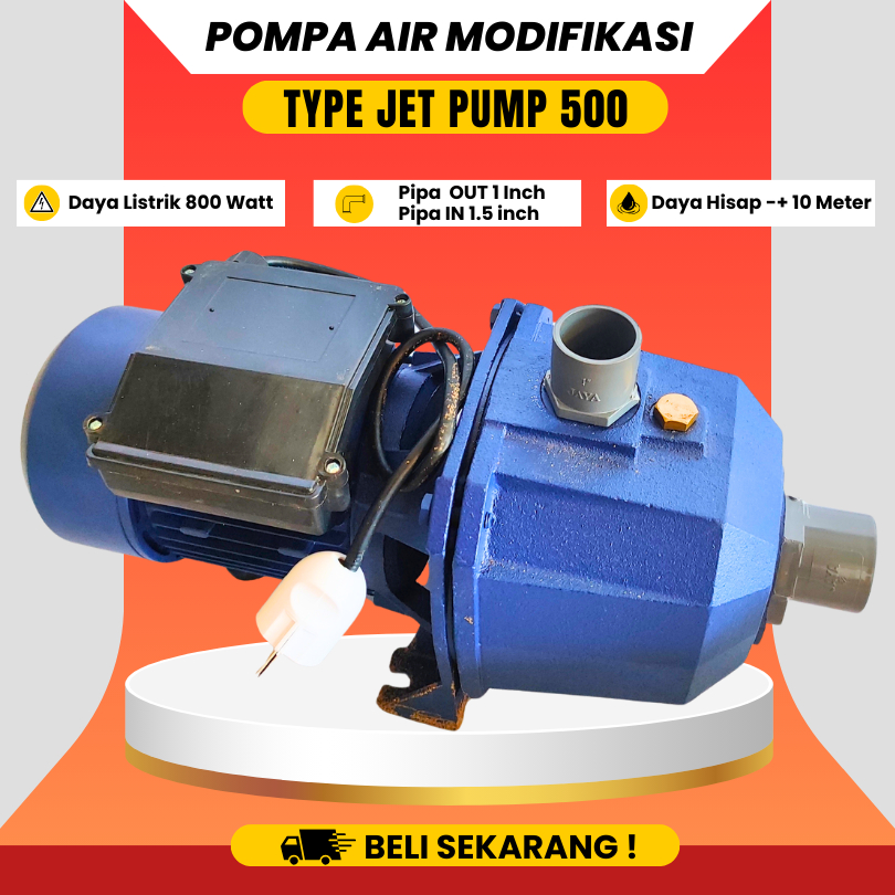 Mesin pompa air modifikasi type jet PUMP 500 cocok untuk irigasi sawah sedot kotoran kolam [BISA COD