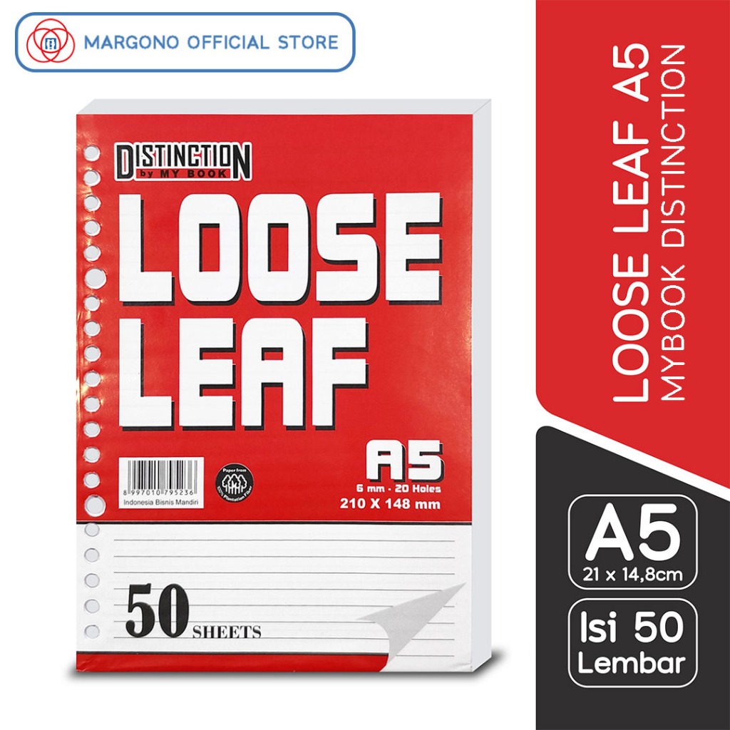

My Book Distinction Loose Leaf Isi Binder Bergaris A5 - 50 Lembar
