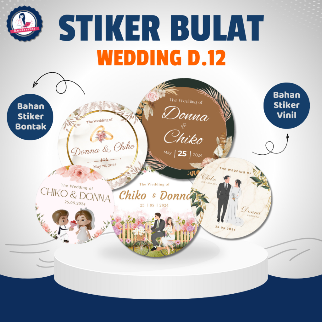 

PART 2 Stiker bulat besar engagement pernikahan wedding / custom nama isi tulisan tasyakuran