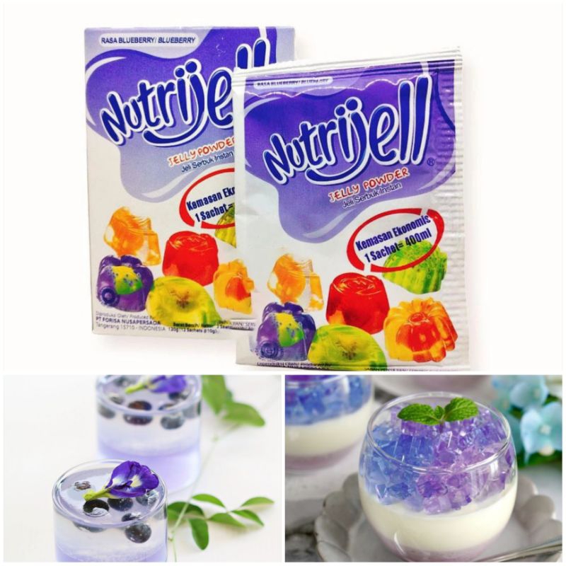 

Nutrijell Blueberry serbuk jelly instan 10gr