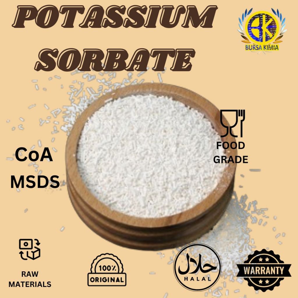 

Potassium Sorbate 1 KG Kalium Sorbate Food Grade Pengawet Makanan