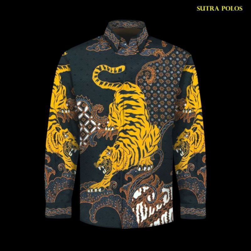 kain batik tulis pria bahan sutera motif naga dan motif macan. batik. kain batik tulis. ba