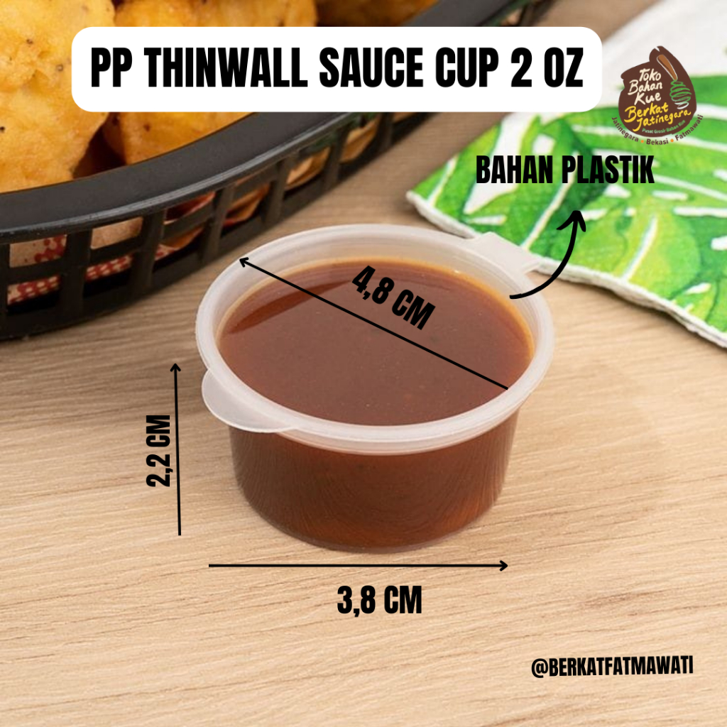 PP THINWALL SAUS CUP / CUP SAMBAL / CUP SAUS PLASTIK TEBAL / 10 PCS