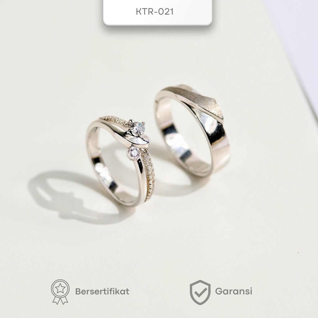 Cincin Kawin Tunangan Cincin Tunangan Cincin Couple Perak Silver Ketara Jewelry