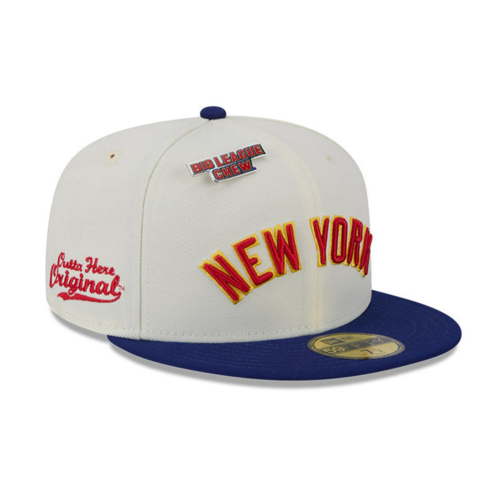 Topi New Era Cap New York Yankees Big League Chew White 59Fifty Fitted Hat Original