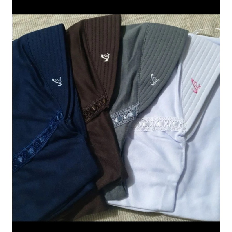 Jilbab rabbani kw hijab sekolah anak putih coklat hitam merah marun bahan tc pe