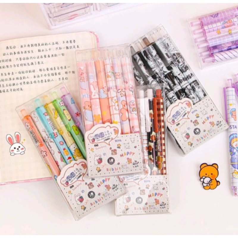 

Pulpen Gel 0.5mm 6Pcs Pen Bolpoin Tinta Gel Cair Model Cetekan Isi 6 Pcs Pena