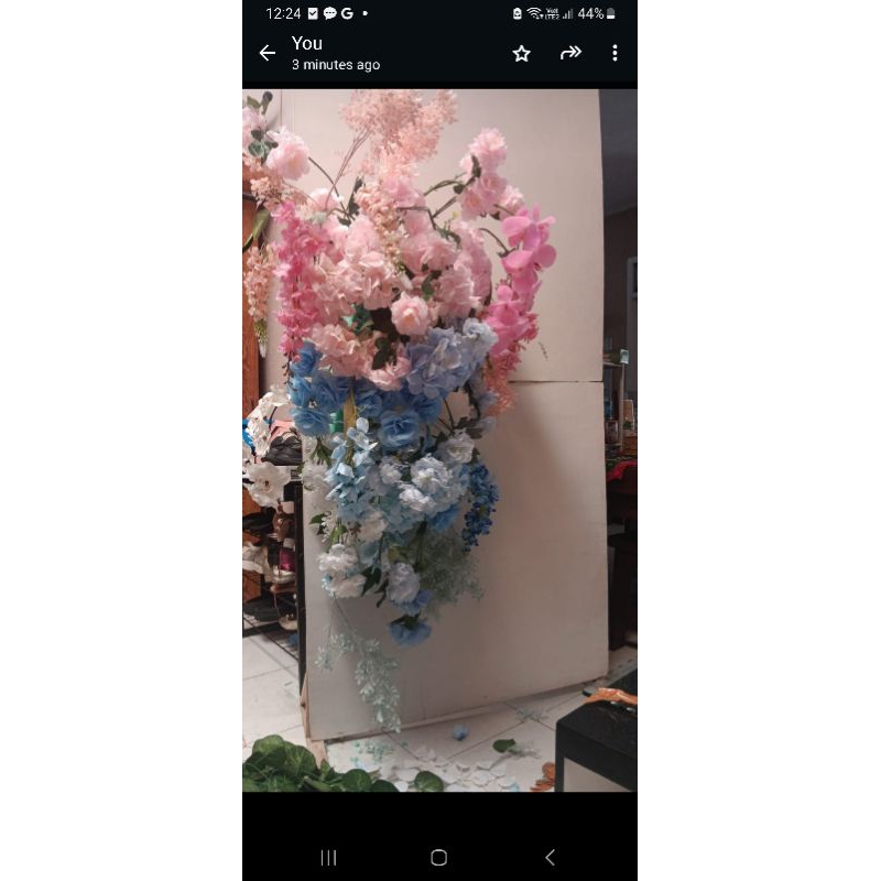 bunga dekor utk weddng arau lamaran artificiial .pjg bunga ke bunga 160 cnan