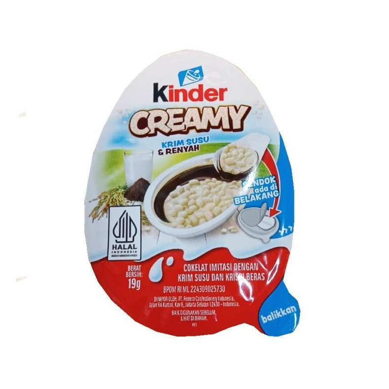 

Kinder Creamy / Cokelat Imitasi Dengan Krim Susu dan Krispi Beras 19 Gr