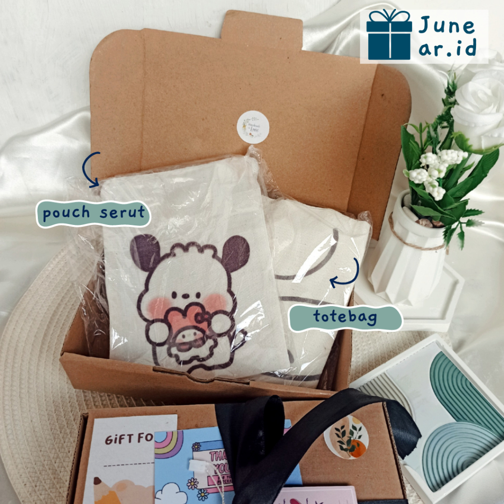 

JUNEARID - Gifbox Kado Totebag Dan Pouch Lucu