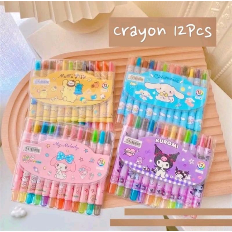 

Crayon Putar Panjang Pendek 12 Warna | Rolling Crayon Oil Pastel | Crayon Stick 12warna Anak Mewarnai Menggambar