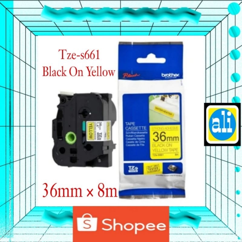 

Brother Label Tape Tze-s661 Black On Yellow 36mm × 8m Original