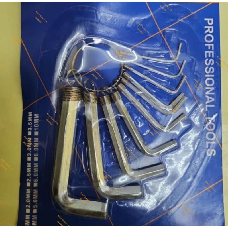 Kunci L Pendek FREED / Kunci L Set 10 Pcs / Kunci L Putih / Hitam