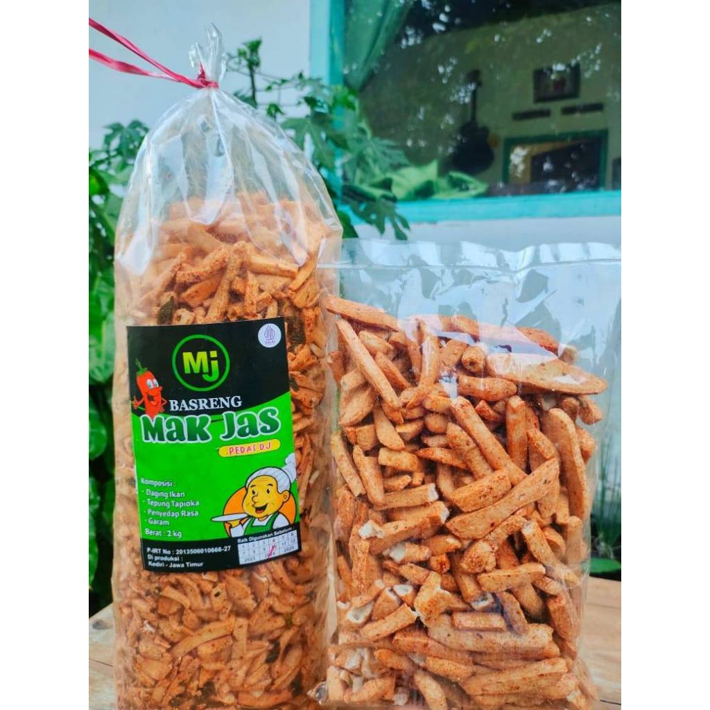 

Basreng Stik Mak Jas ori dan Pedas kemasan 500gr