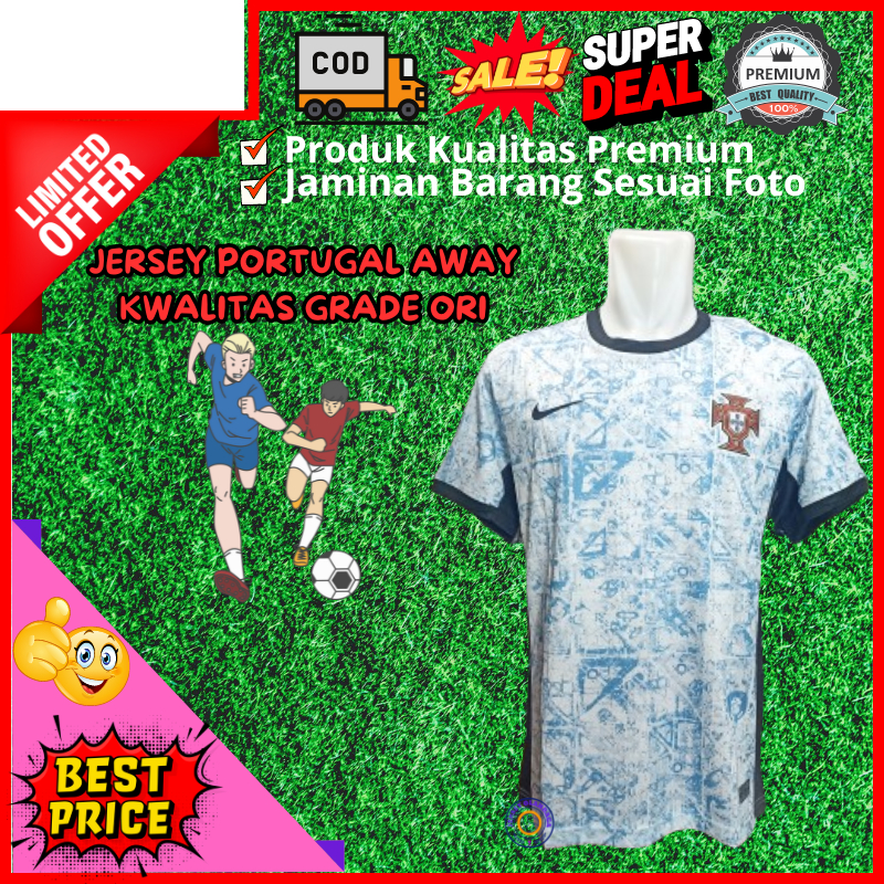 Baju Jersey Sepak Bola Portugal Away Piala Eropa 2024 Jersey Portugal Away Grade Ori Pria Dewasa Eur