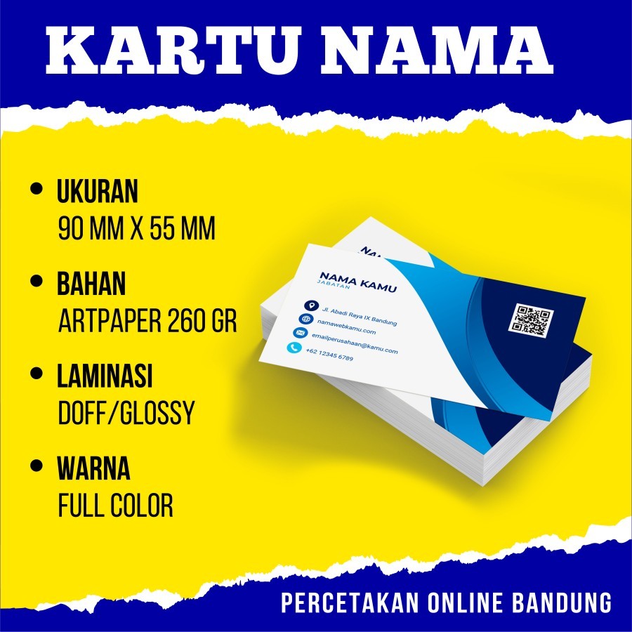 

Kartu Nama Bandung Isi 100+Box