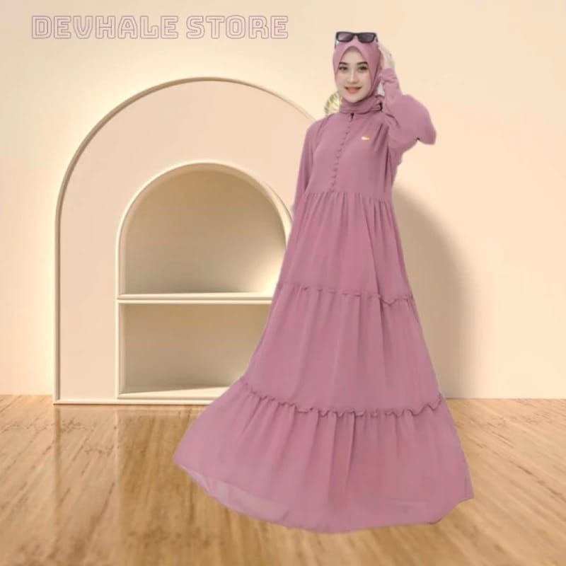 NABILA MOM/GAMIS DEWASA PLUS JILBAB/GAUN PESTA /GAMIS LEBARAN/BAJU MUSLIM DEWASA/BAJU GAMIS MODEL BA