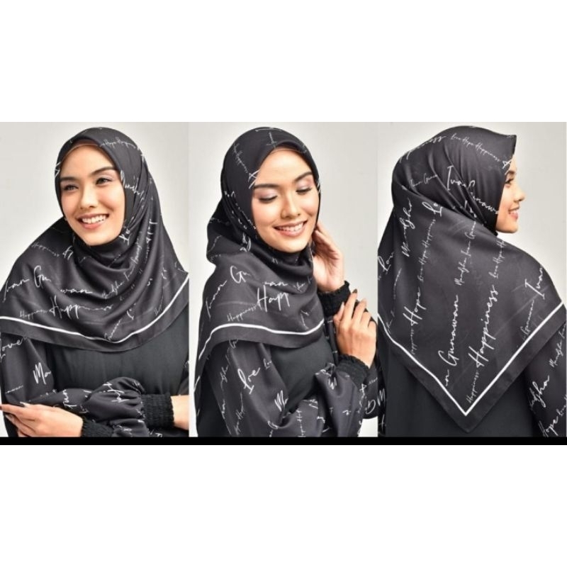 Mandjha Special Free Box Ivan Gunawan Fashion Scaf Original Motif Hope White,Produksi Juga Hope Blac