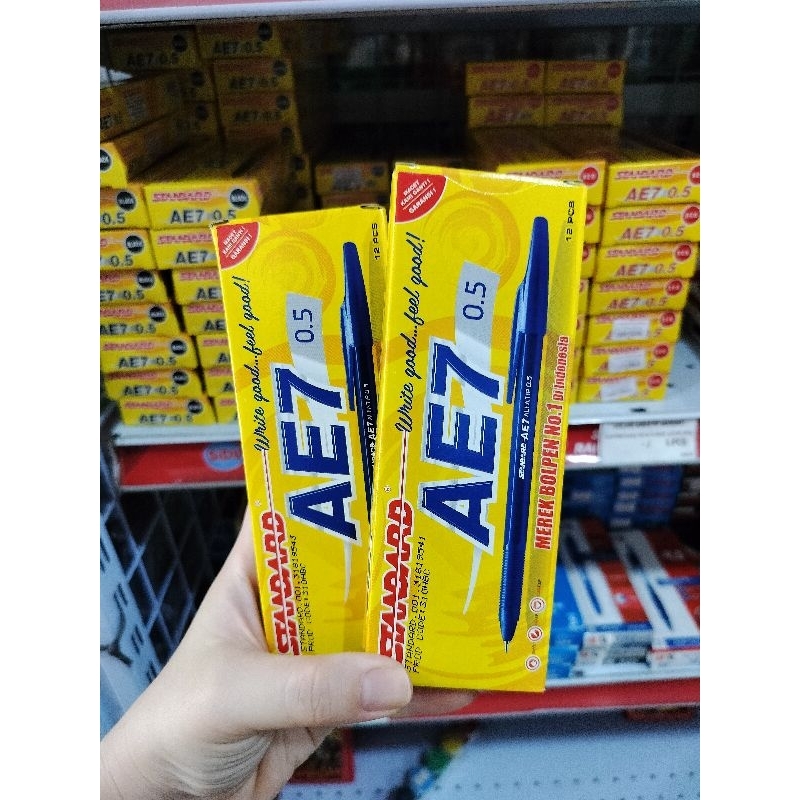 

pena standard ae7 biru 0.5 1 box isi 12 pc