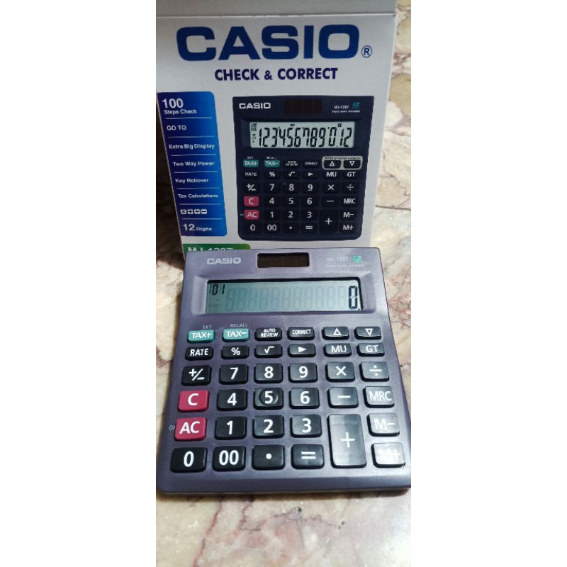 

KALKULATOR MERK CASI0 MJ - 120T-W 12 digit / calculator MJ - 120T-W 12 digit check and correct