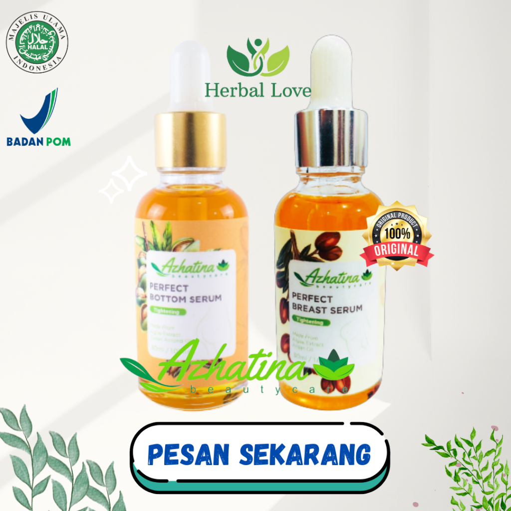 PAKET HEMAT AZHATINA BREAST AND BOTTOM SERUM HERBAL - Membantu mengencangkan payudara