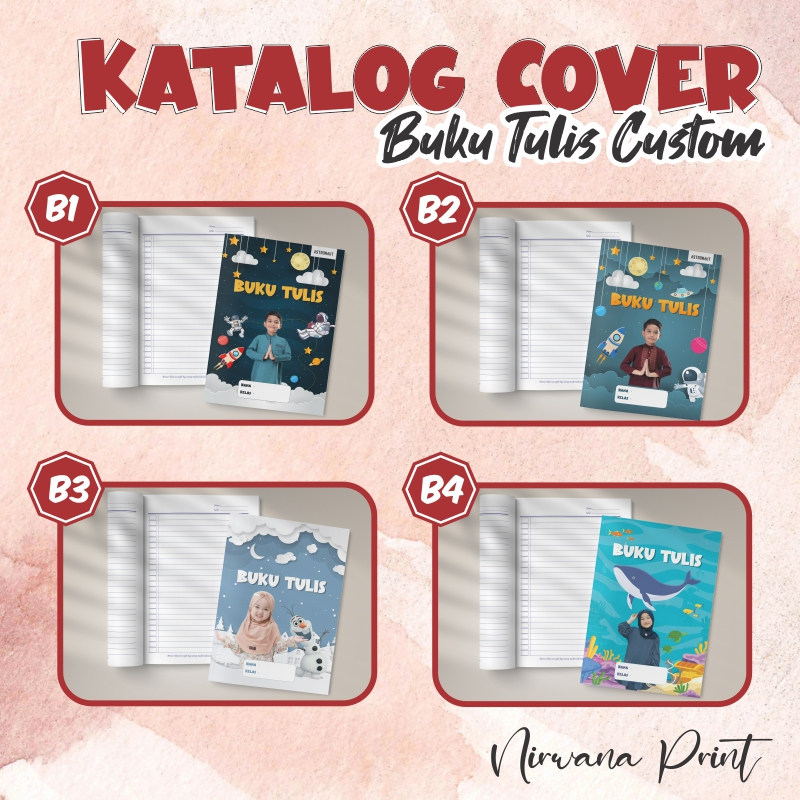 Cetak Sampul Buku Tulis Custom Nama & Foto | Cover Buku Custom