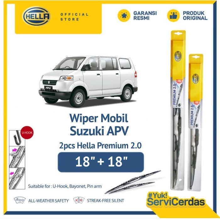 Wiper Mobil SUZUKI APV 18” + 18” (2pcs) - HELLA Premium 2.0