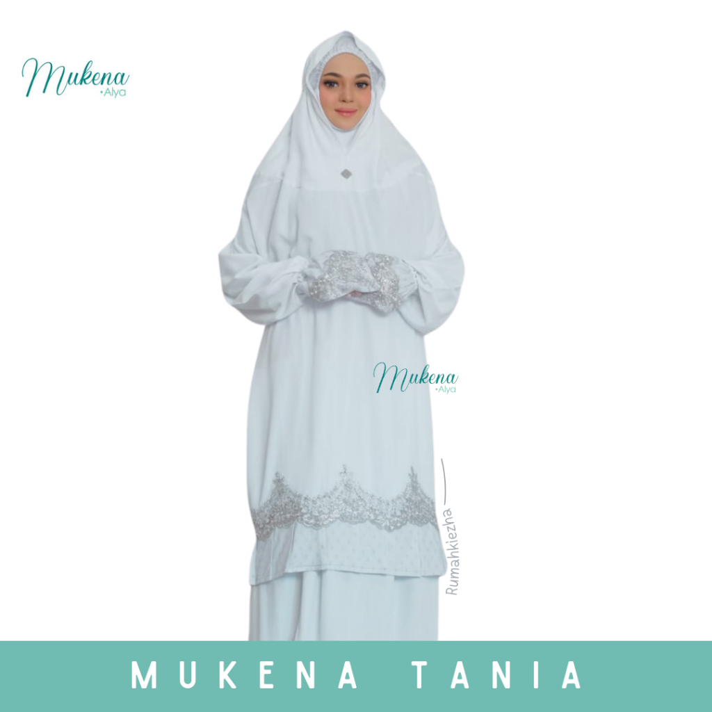 ALYA Mukena Tania Atasan Bawahan berLengan Katun Rayon Polos