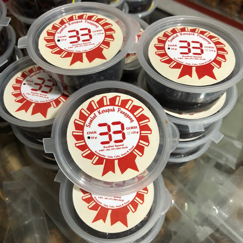 Sambal Terasi Kemplang Cap 33 - Sambal Terasi Kerupuk - Sambal Belacan Kemplang Kerupuk Cap 33