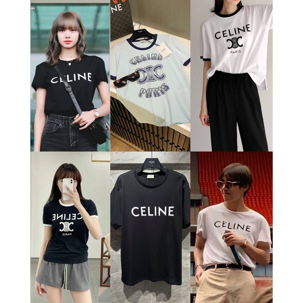 Celine Logo Paris Cotton Tshirt // Seventeen Shops //