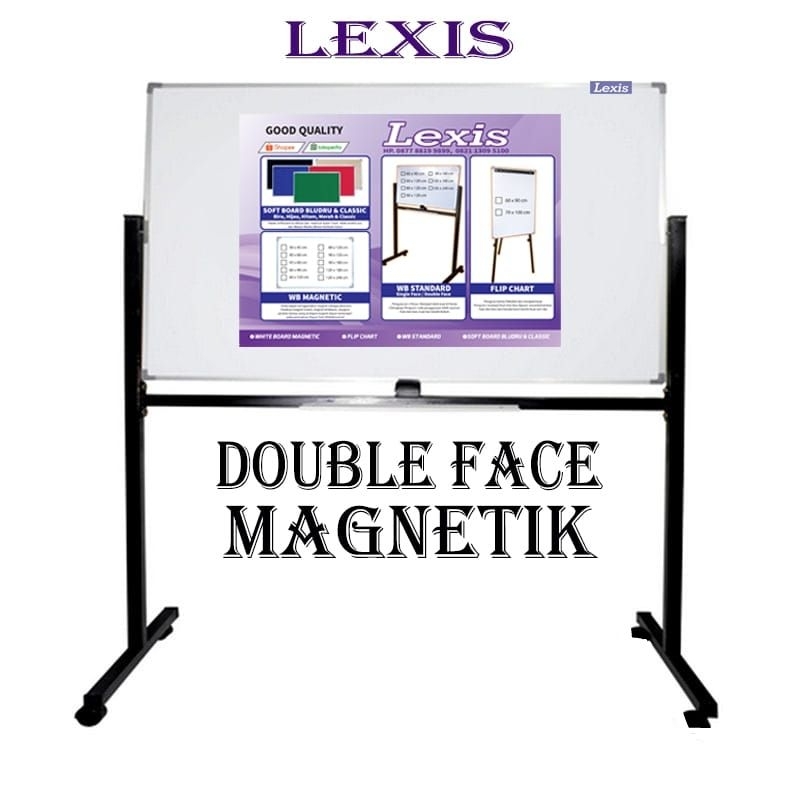 Papan Tulis White Board standing ukuran 120 x 240