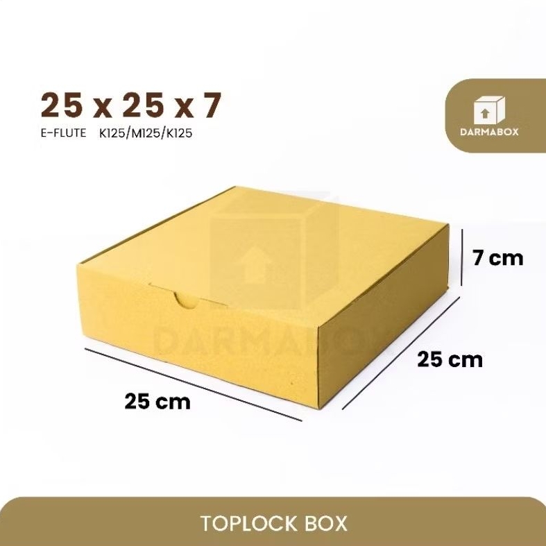 

Box 25x25x7 E-Flute K125 Packaging Cake/Baju One set/Jaket/Hampers/Gift Box/Kardus/Box