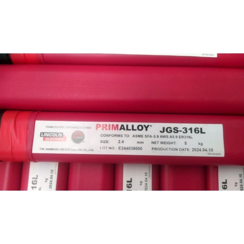 Kawat Las Lincoln PRIMALLOY JGS-316Ldia 2,4mm 1Kg