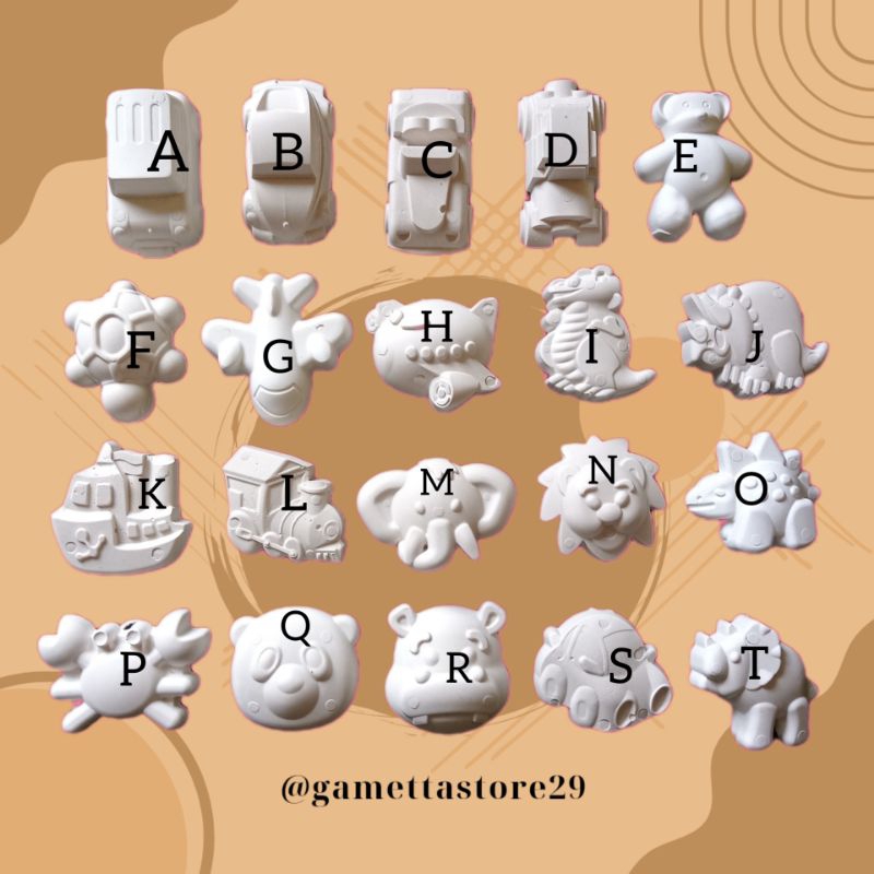 PATUNG GYPSUM/PAINTING GYPSUM KARAKTER MELUKIS DAN MEWARNAI