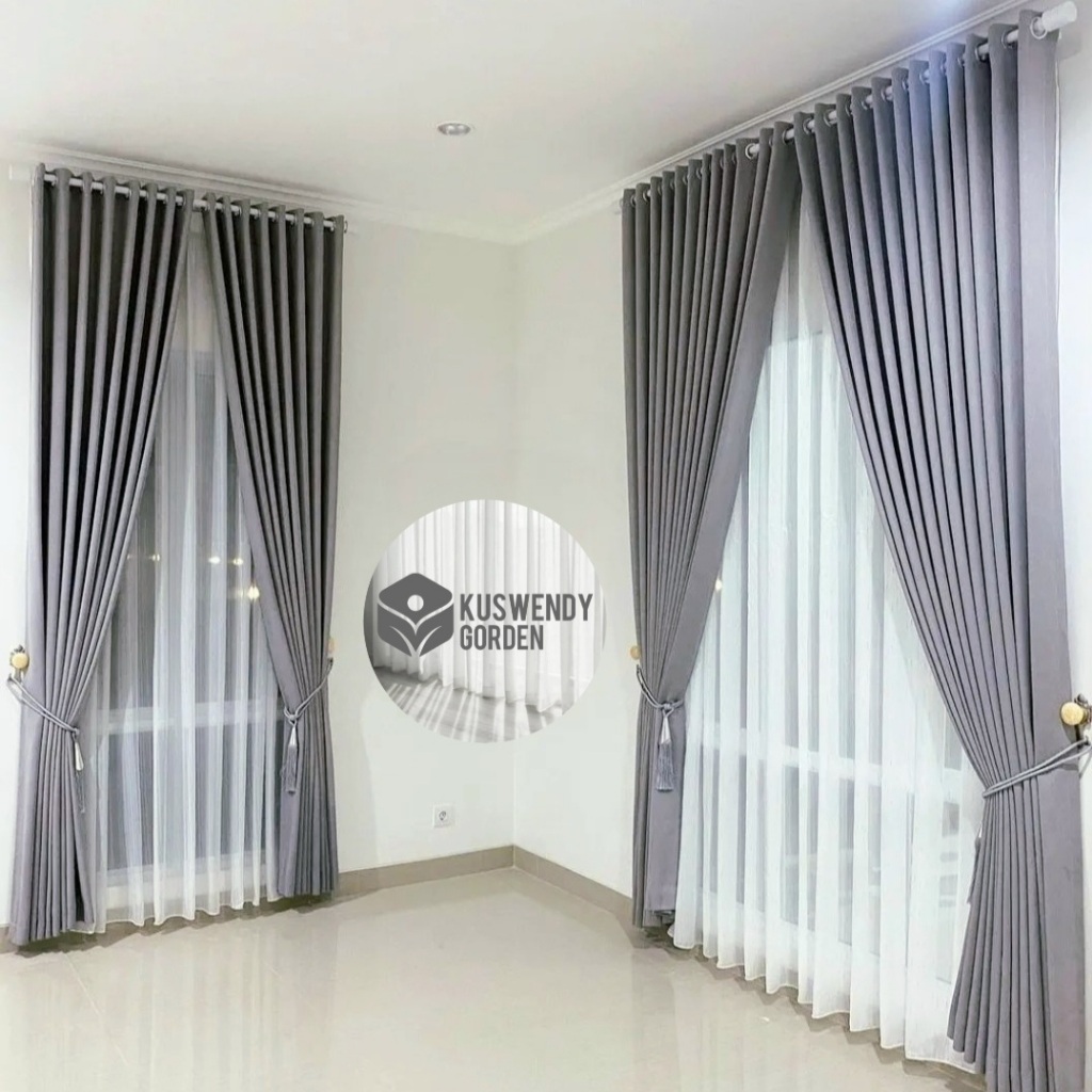 Gorden Polos Premium 200 x 250 - 300 cm Hordeng Blackout Jendela Pintu Tirai Minimalis
