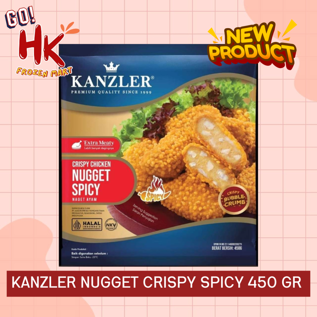 

NEW Kanzler Nugget Crispy Spicy 450gr | chicken naget ayam pedas premium sultan HK FROZEN MART