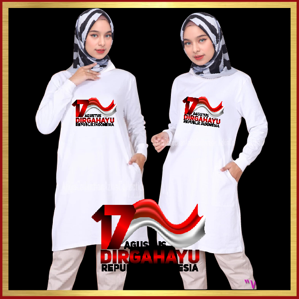 KAOS TUNIK WANITA 17 AGUSTUS MERAH PUTIH
